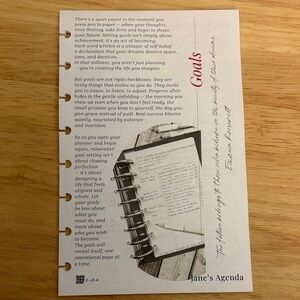 Jane’s Agenda Goal planning inserts from December sub box